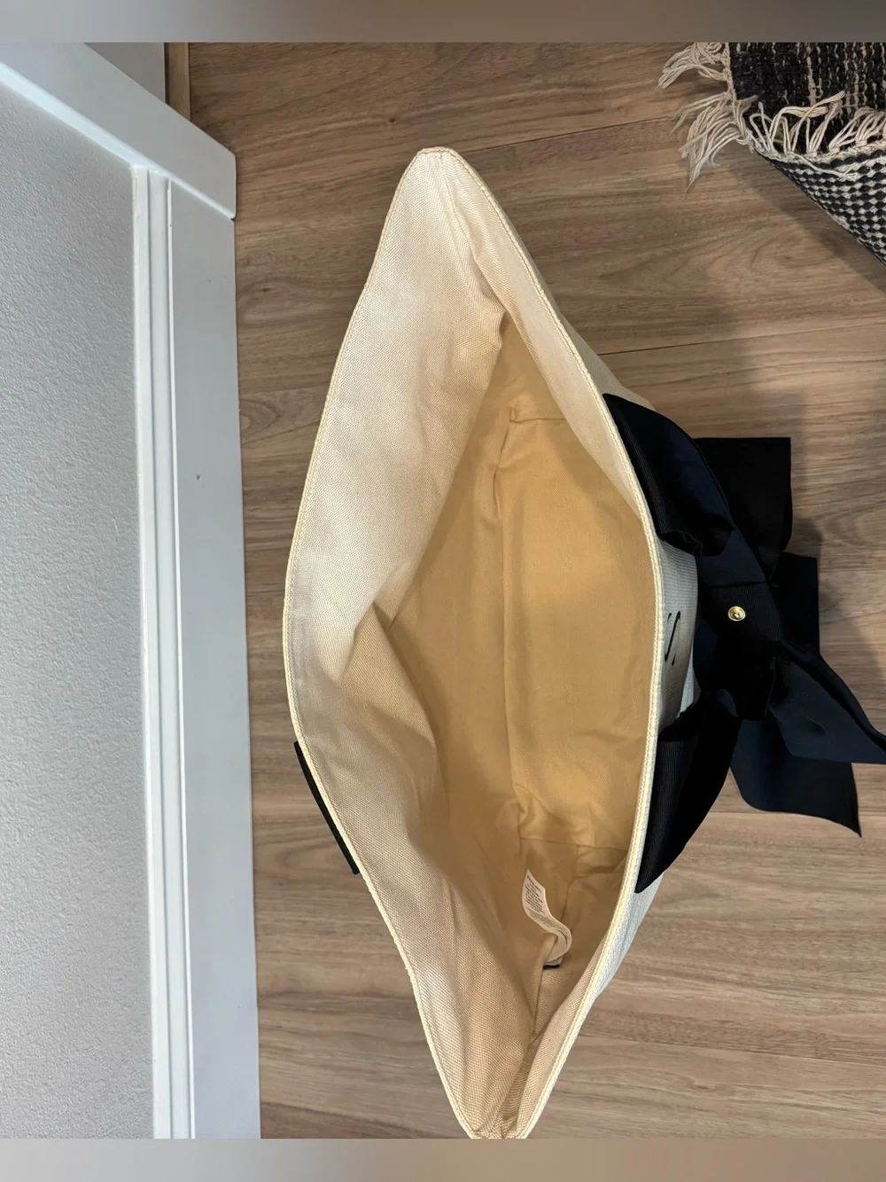New Mark and Graham Black Ribbon Bow Tote - Picture 3 of 6